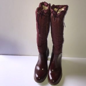 Etienne Aigner deep rich burgundy winter boots.